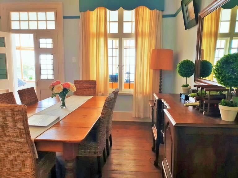 westbank private beach villa gordons bay 22 dining table with warm atmosphere 768x576